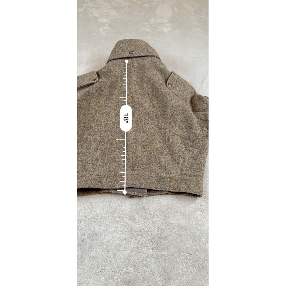 Stella McCartney Cropped Wool Blend Tweed Jacket Brown Tan Mesh Lining IT 42 - Picture 7 of 9